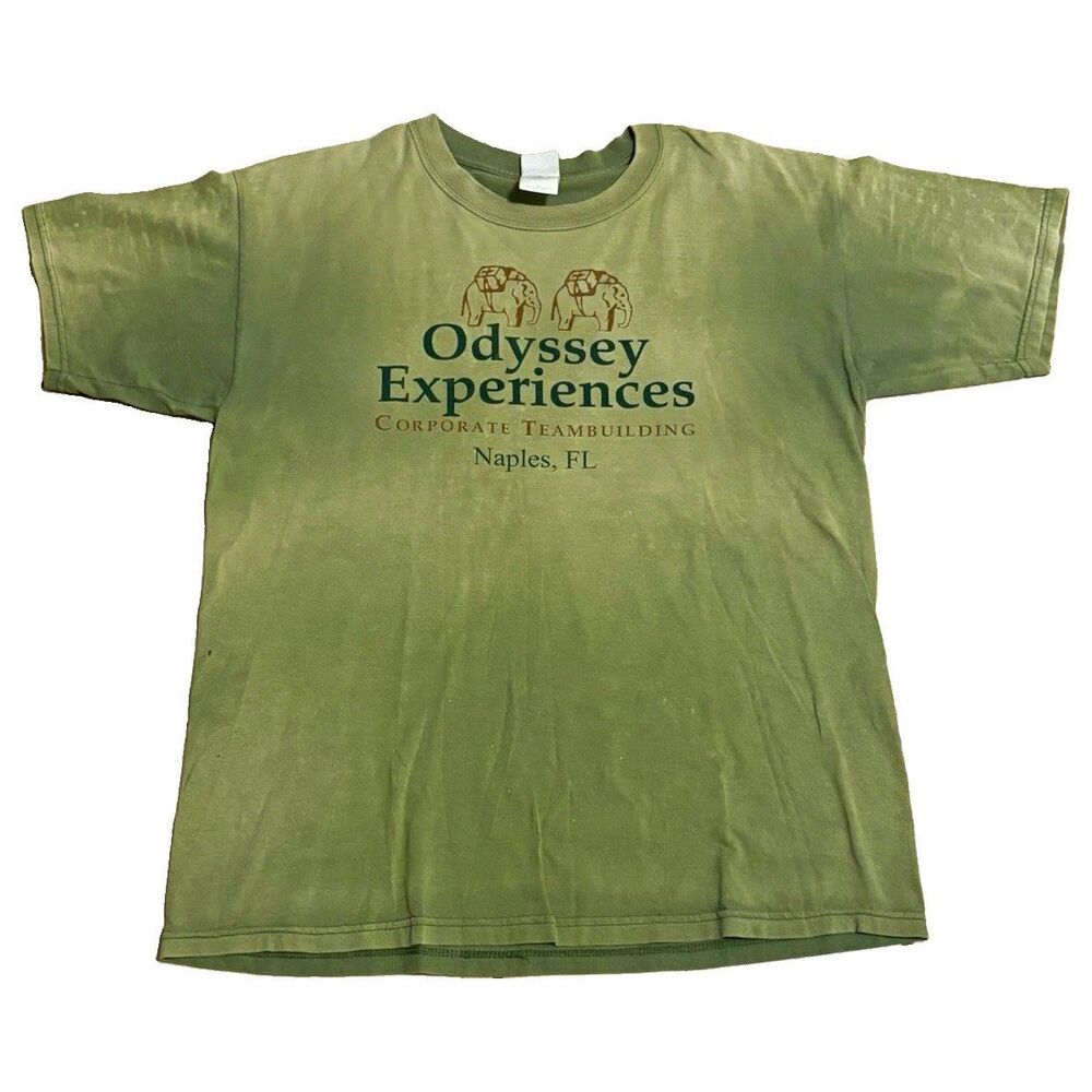 Vintage 2004 Dell Tech T Shirt Large Gildan Corporate Battle Distressed Large